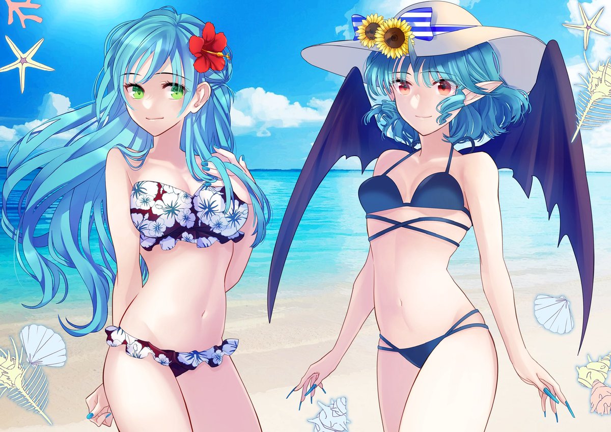 レミリア・スカーレット 「この絵で初めて水色ピンライト使って おお〜ってなった思い出 影の部分に使うと良き」|杏@7/12 OC立ち絵🐈‍⬛のイラスト