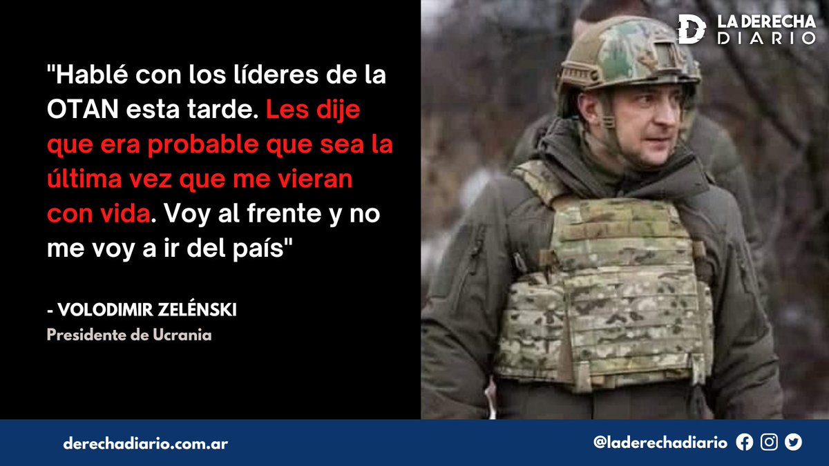#OTAN pide a volodimir zelenski abandonar #Ucrania y el dijo " qué era probable que fuera la última vez que lo vieran con vida y que no se iba del país" eso si es líder morirá o ira preso por su país Dios lo bendiga a él y a su pueblo