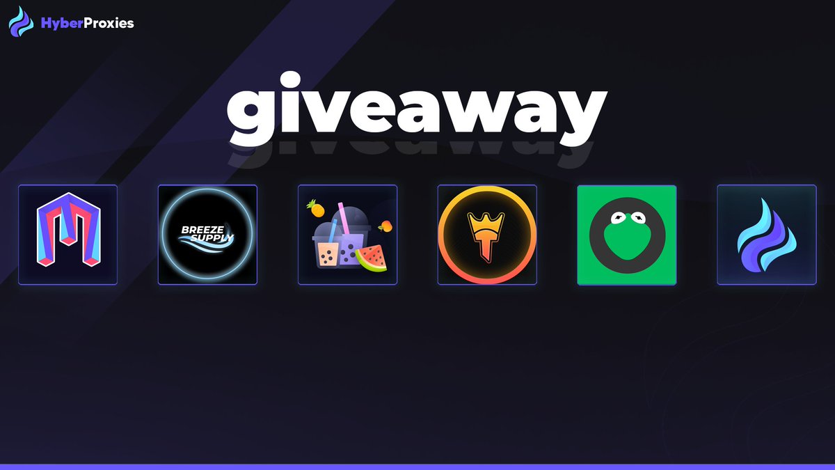 Giveaway Time🥳 Prizes 👇 @HyberProxies 25 Daily ISP x2 @KermitProxies 1gb Resi x4 @ThroneProxies 25 unlm gb resi x2 @taroproxies 10 invites @TheBreezeSupply 3 Gmails @Monitrgg Beta Key x3 Rules📜 • Follow all the accounts above👆 • Like ♥️ + Retweet🔁 48 Hours to Enter!