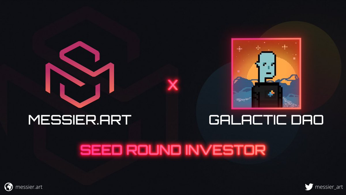 messier_art's tweet image. We are over the moon to officially announce our Seed Investment from @thegalacticdao. We are looking forward to building with you! 

To celebrate 🎉 

🏆 A Galactic Punk NFT👇
✅ Retweet + tag 2 frens
✅ Follow @galactic_punks + @messier_art 
⏰ 48 hours 

#BuildTerraTogether