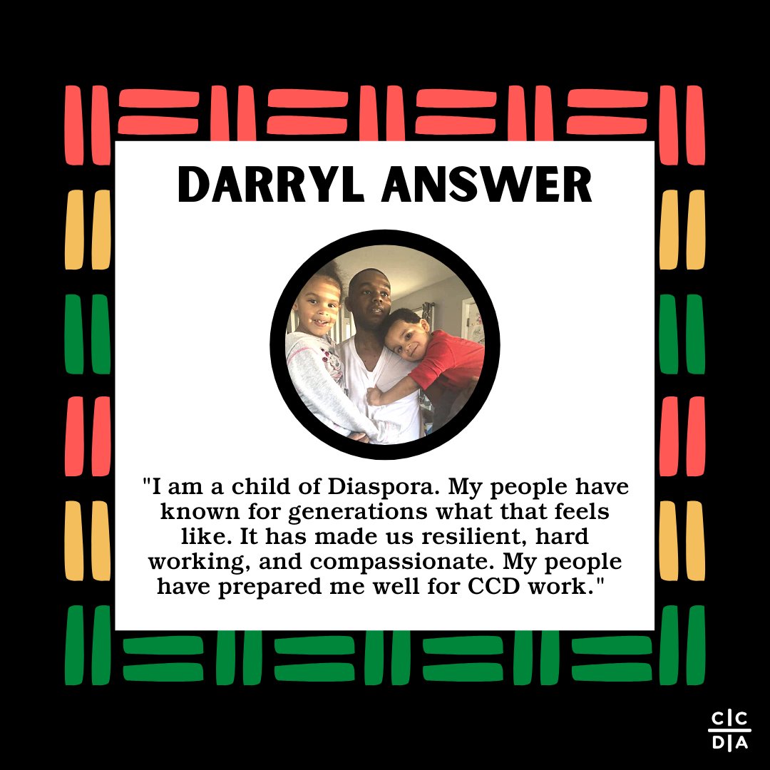 iamccda's tweet photo. #BHMFeature: ๐๐พ Darryl Answer (@darrylanswer)
"I am a child of Diaspora. My people have known for generations what that feels like. It has made us resilient, hard working, and compassionate. My people have prepared me well for CCD work." #BlackHistoryMonth #WeAreCCDA https://t.co/EAvwWMMshC