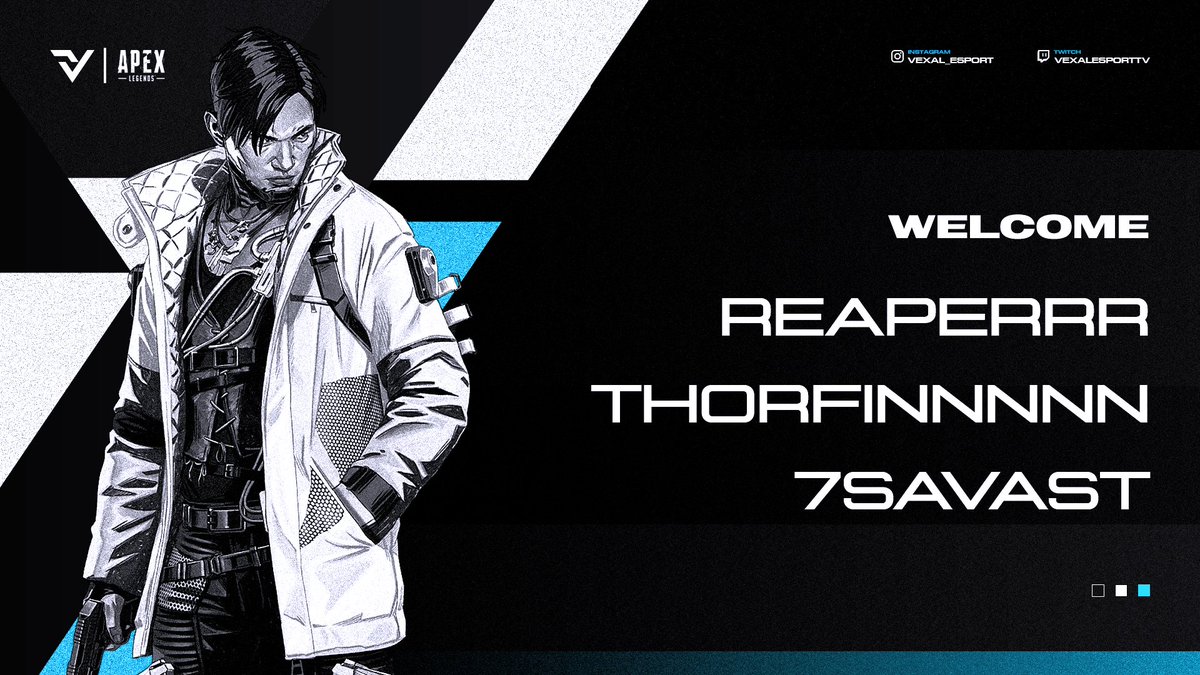 ANNONCE🔵⚫️

🇫🇷 Recrutement <a href="/PlayApex/">Apex Legends</a> 

On débarque sur la scène <a href="/PlayApexEsports/">Apex Legends Esports</a> pour tout casser ! Bienvenue à notre Trio ! 

🇬🇧 We arrive on the <a href="/PlayApexEsports/">Apex Legends Esports</a> scene to break everything ! Welcome to our Trio !

- <a href="/ImReaperrrrr/">Reaperrr</a> 
- <a href="/th0rfinnnnn/">th0rfinnnnn</a> 
- <a href="/7SaVast/">7SaVast</a> 

#VexalAlwaysReborn