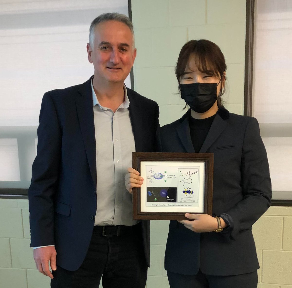 Congratulations to <a href="/gyeongjin_park/">Gyeongjin Park</a> (Jane) for a terrific PhD defense.  Anion transport with main group Lewis acids and carbene-carbenium gold complexes were on the menu!  Well done Jane!