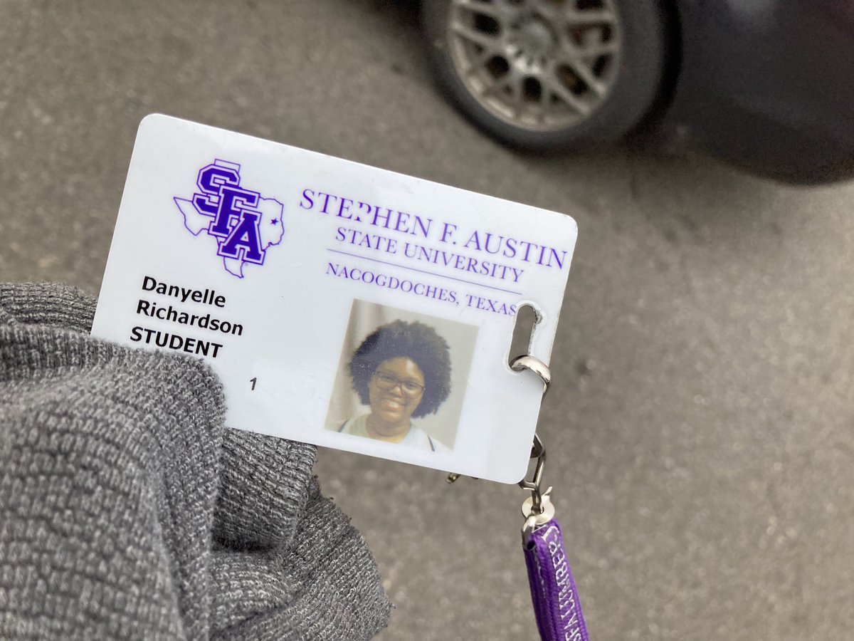 CaityRay21's tweet photo. @SFAQuestions does anyone know Danyelle? Her ID was left in the big Walmart parking lot and brought to the customer service desk. https://t.co/yDecMkQaNb