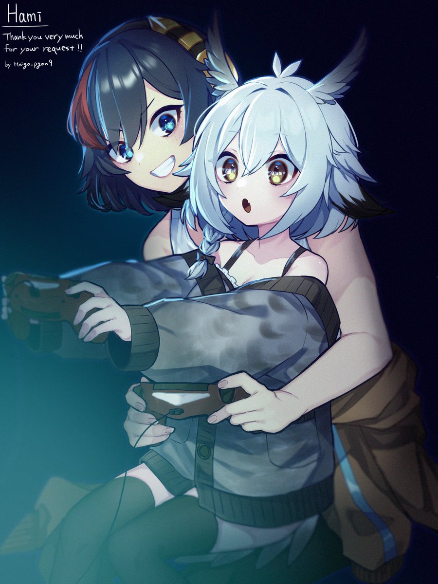 hamifukuro's tweet photo. nothing but some quality gaming time with a-tan~ RATATATA!!

🎨: @/Maigo_pgon9
#hamiart https://t.co/ogFQeAWvEU
