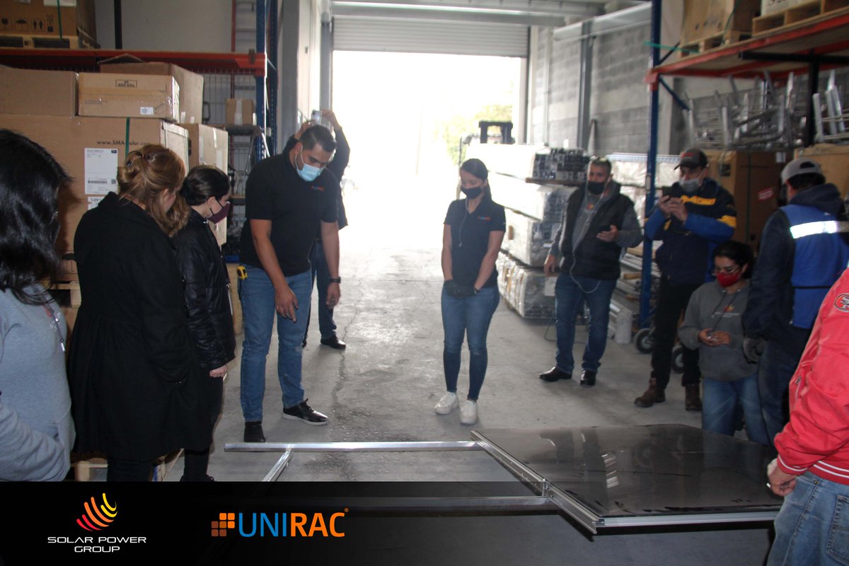 solarpowergroup's tweet photo. El día de hoy tuvimos la oportunidad de tener un entrenamiento de la nueva estructura SM Ascender, con nuestro socio comercial @Unirac, Solar Power Group siempre a la vanguardia de las nuevas tecnologías y en mejora continua.
#GoSolar #SolarPowerGroup #unirac #Training https://t.co/aaOU8KjSlw