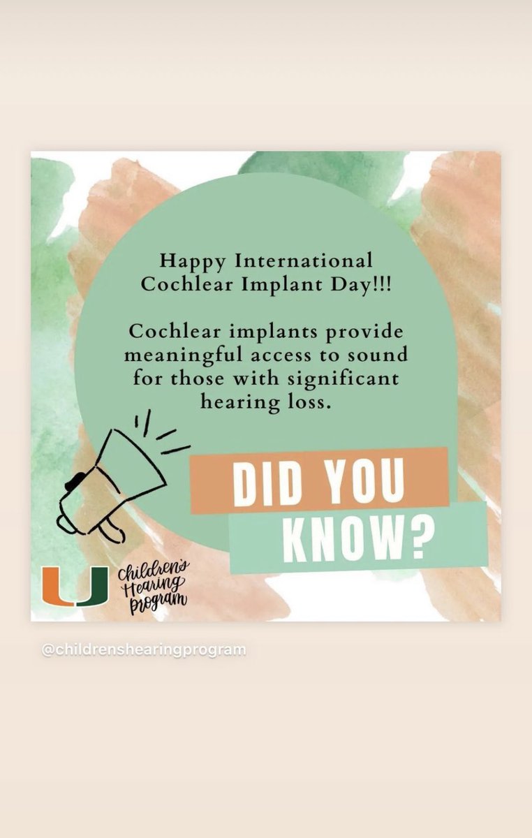 mholcomb_aud's tweet photo. Happy International Cochlear Implant Day from @UHealthCHP 🦻!! https://t.co/8B1TLRPGRK