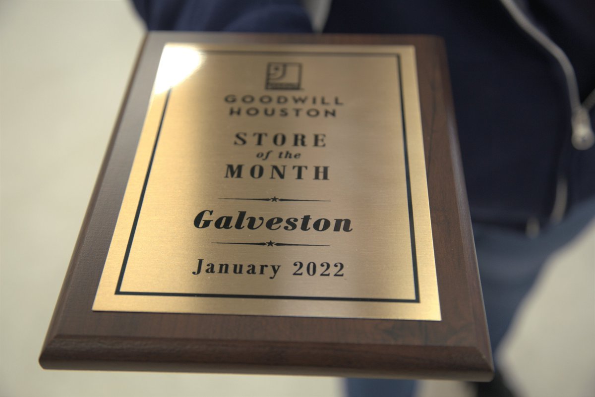 goodwillhouston's tweet photo. This month’s “Store of the Month”: our Galveston store! Thank you to our team members in Galveston for your efforts. You’re helping change lives through the power of work! #StoreOfTheMonth #GoodwillHouston #Galveston #Goodwill https://t.co/slgdpvv39E