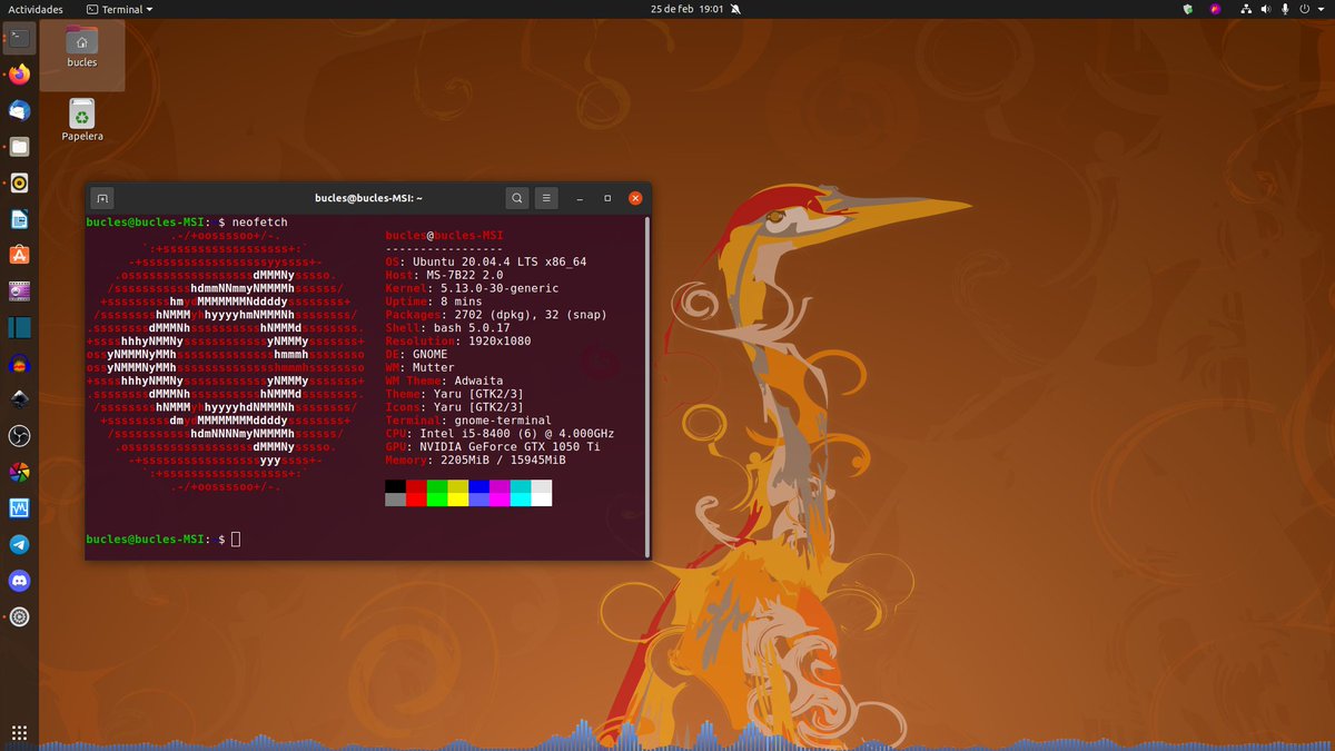 rockyquinto's tweet photo. @podcastlinux Mi #EscritorioGNULinux  con Ubuntu 20.04.4. Instalar y producir. 
#ViernesDeEscritorio
#GNULinux
#Linux https://t.co/V8YSGLep21