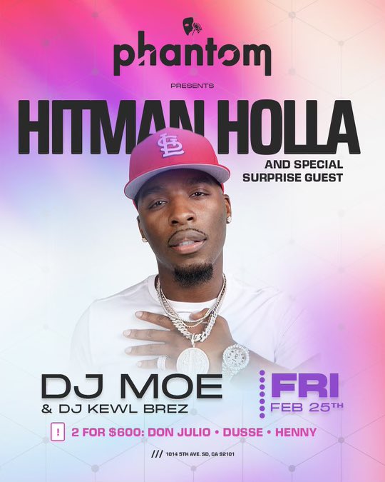 datguyBAMA's tweet image. LETS GET @HitmanHolla  DM ME NOW FOR LAST MINUTE TABLES