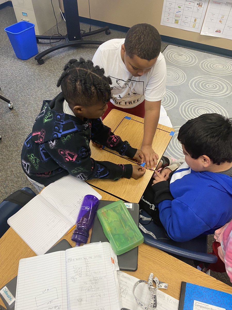 MrsGeegan's tweet photo. Round 2! String ✅ Measuring tape ✅ Tape✅ Now, let’s discover the missing dimension! #AfternoonClass #BridgesMath #AreaPerimeter #StringRectangles #WeAreInTheLearningPitTogether @AliciaChavezNBE @HumbleISD_NBE @HumbleElemMath https://t.co/kj7CQysGYo
