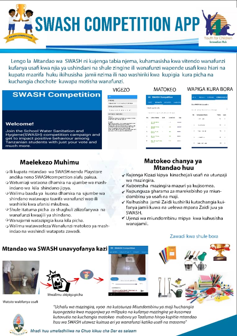 JohnMbundi's tweet photo. Hata wewe unaweza kuwa #SWASHambassador na kujishindia simu Janja.!
Ni rahisi tu, Pakua #SWASHcompetitionApp ipigie kura shule inayofanya vizuri katika Usafi wa Vyoo kati ya shule 20 kutoka Wilaya ya Ilala na ushinde.!
@UNICEFTanzania @coict_udsm @Y4CLab
#ElimikaWikiendi https://t.co/gSSyhpMYLh