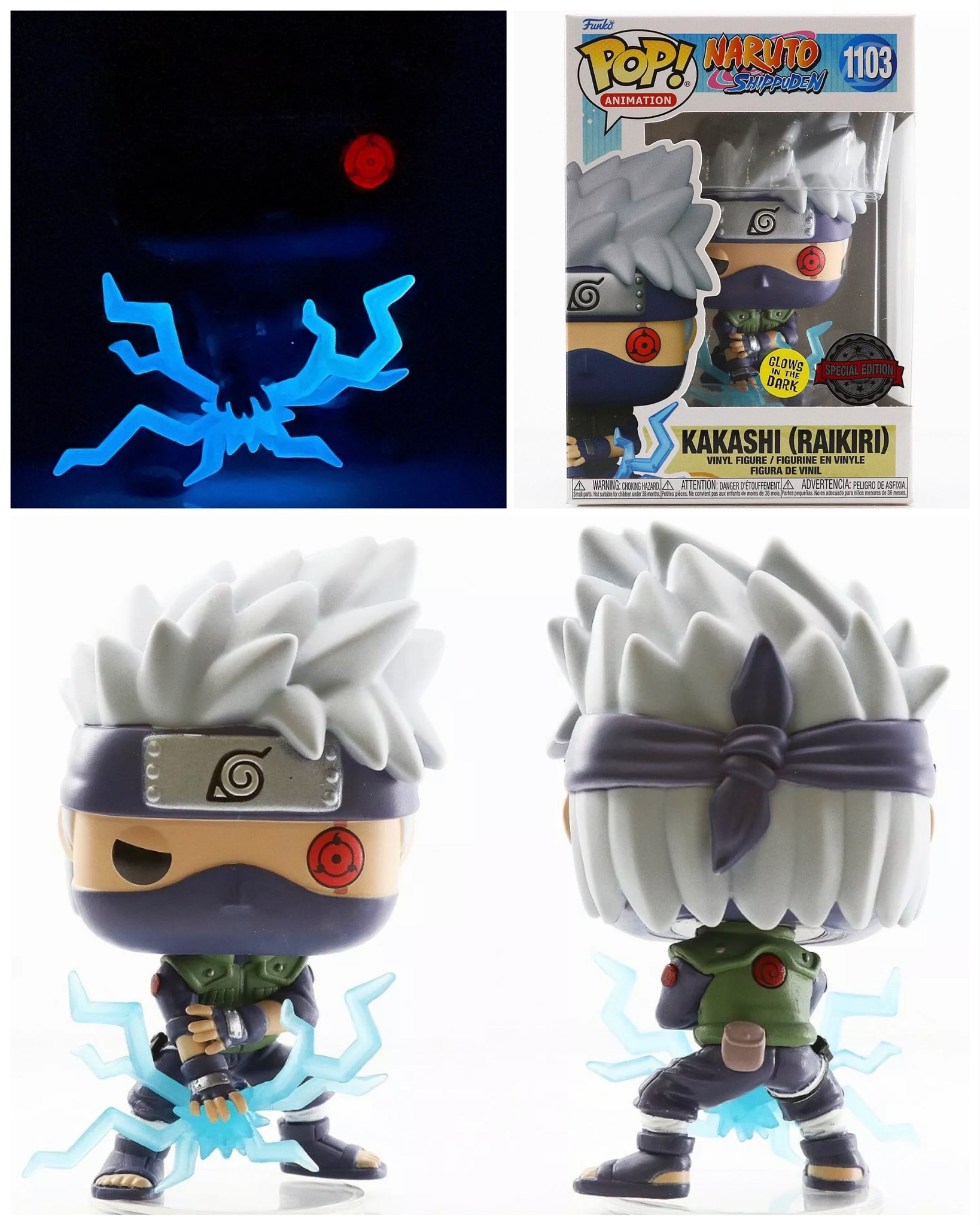 Funko POP Animation: Naruto Shippuden Kakashi (Raikiri) Glow-in-The-Dark  Vinyl Figure Exclusive