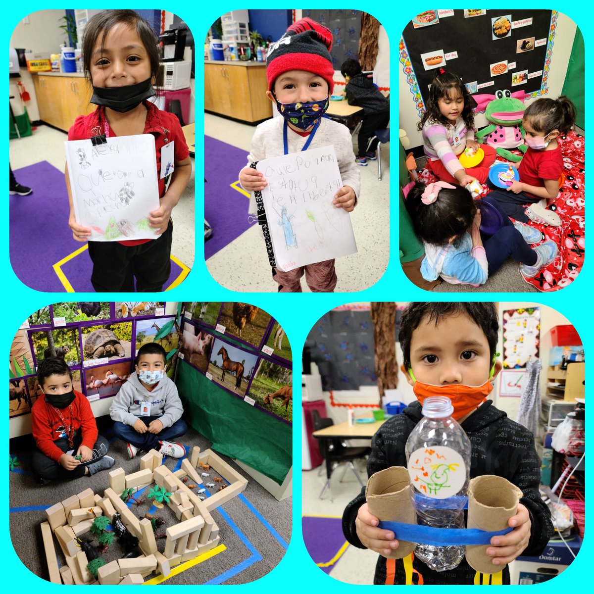 Wrapping up our unit "On the Move".  Ss writing and illustrating where they want to visit, picnic with Fanny Frog, building a zoo and creating rockets to visit the moon.  So much fun and learning happening in PreK!  #DobiePrekSchool #RISDPowerofLove