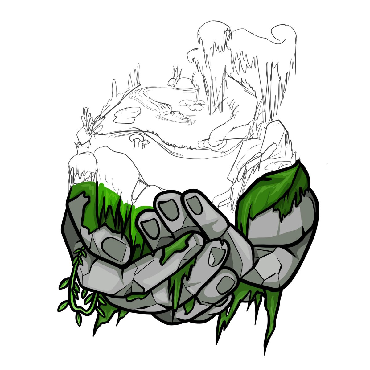 Work in progress for the next planet 🐊 Name suggestions?

#NFT #Art #NFTart #illustration