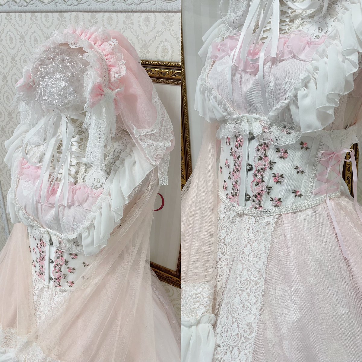 antigones_majoh's tweet photo. 🌹コーディネート🌹
〜Cherry fairy〜
桜の準備をしてる
妖精🧚🏻♂️をイメージした
ファンタジー感あるエアリーコーデ💖
ショートベールのふわっと
ボリューム感も可愛いポイント❣️
#mrcorset #ロリィタ #springcoordinate #Angel https://t.co/Kmj710FKC2