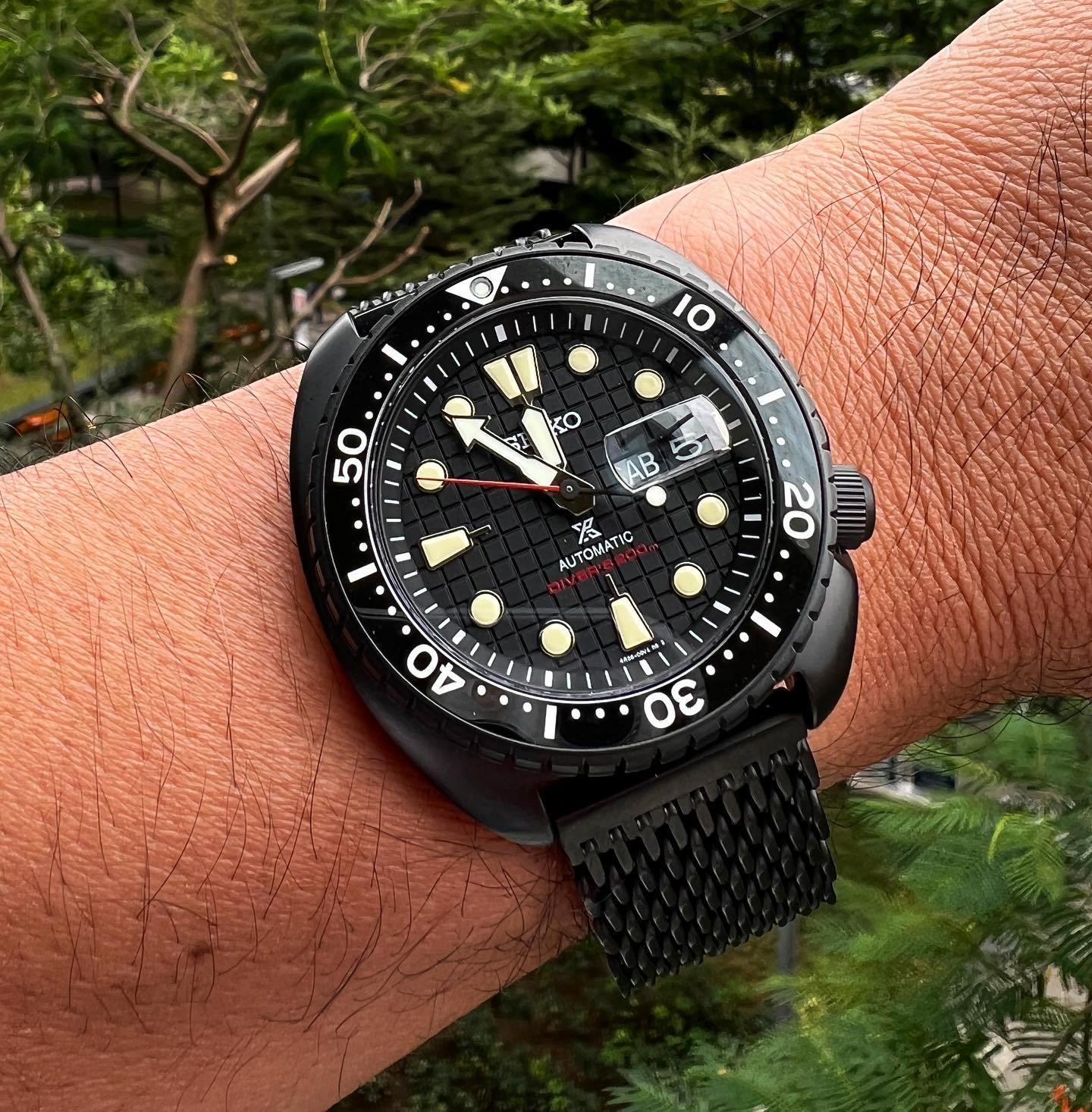 Seiko turtle shark mesh hot sale