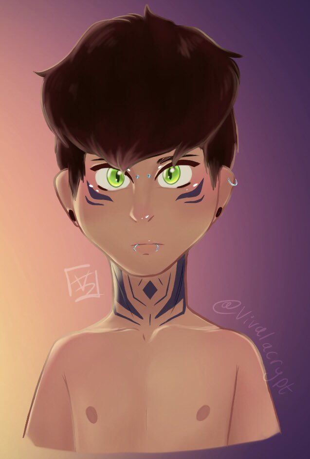 vivalacrypt's tweet photo. I’m SUPER proud of this it took me like 2 days!!! His name is Apollo and he was based off a human version of my cat! I’m obsessed with the tattoos 👀 #Apollo #Apolloart #art #sketch #comic #illustration #digitalart #Doodles #artwork #greekgods #mythology #greekmythology https://t.co/9ckN7iKyrq
