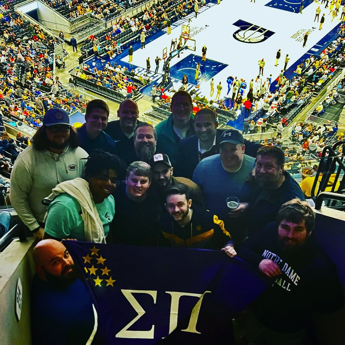 SigmaPiVU's tweet photo. Brotherhood and basketball! #PacersGameNight #WeGrowBasketballHere #GoldBlooded #SigmaPi #125Years https://t.co/icdJHDQUd9