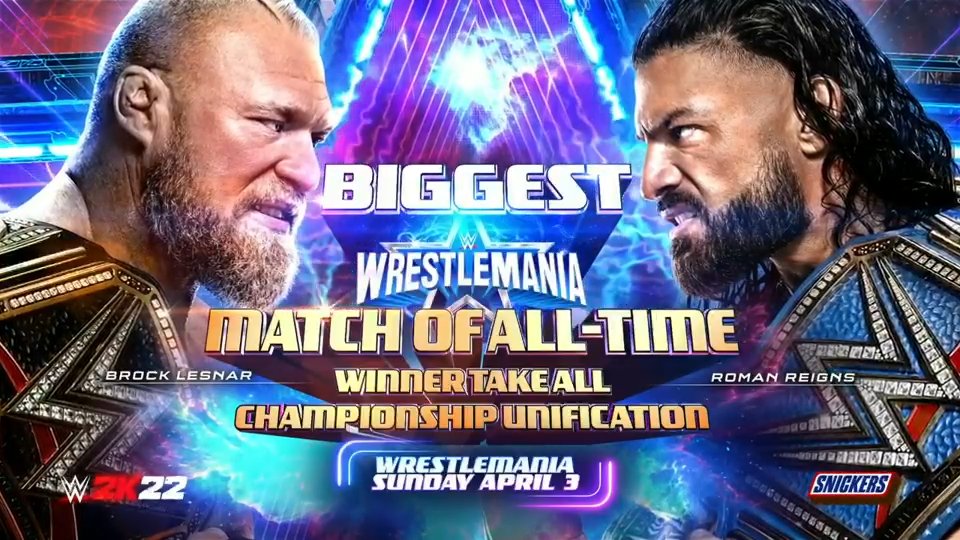 WWE Wrestlemania 38: Brock Lesnar Vs. Roman Reigns Will Be Title Unification Match 1