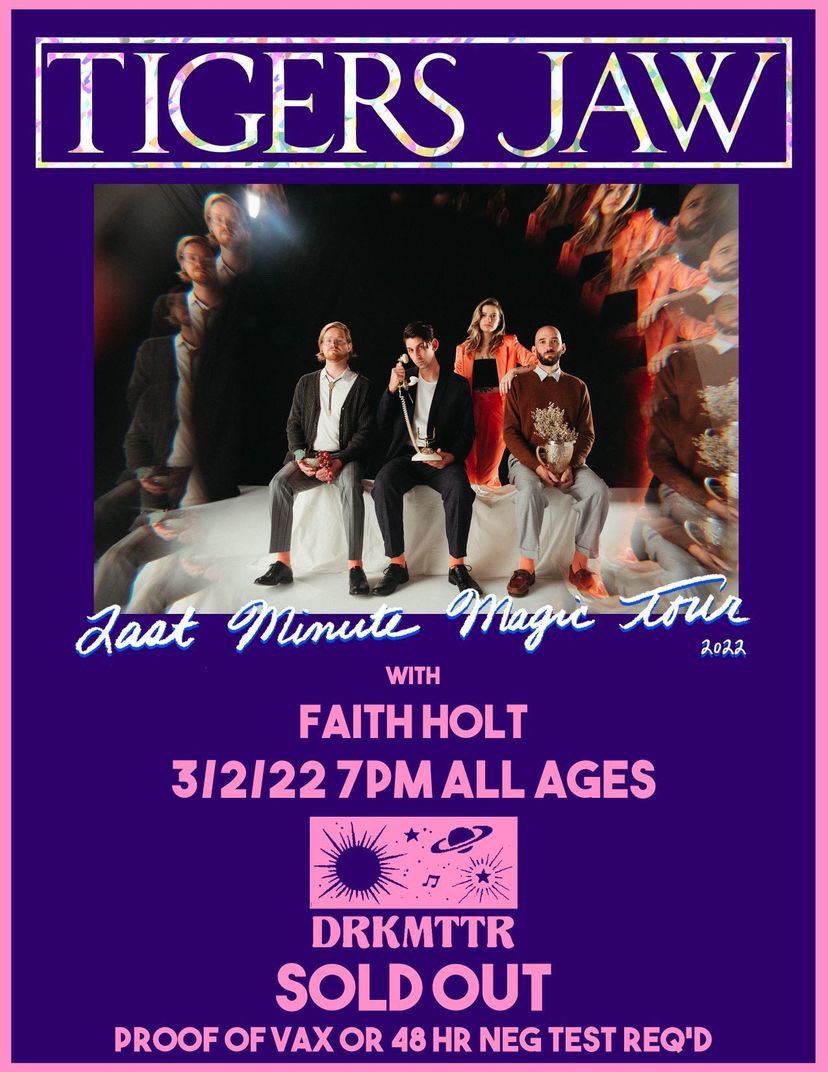 I’m dropping in to say I will be opening for <a href="/tigersjaw/">tigers jaw</a> next Wednesday! I have truly never been so stoked to play a show!