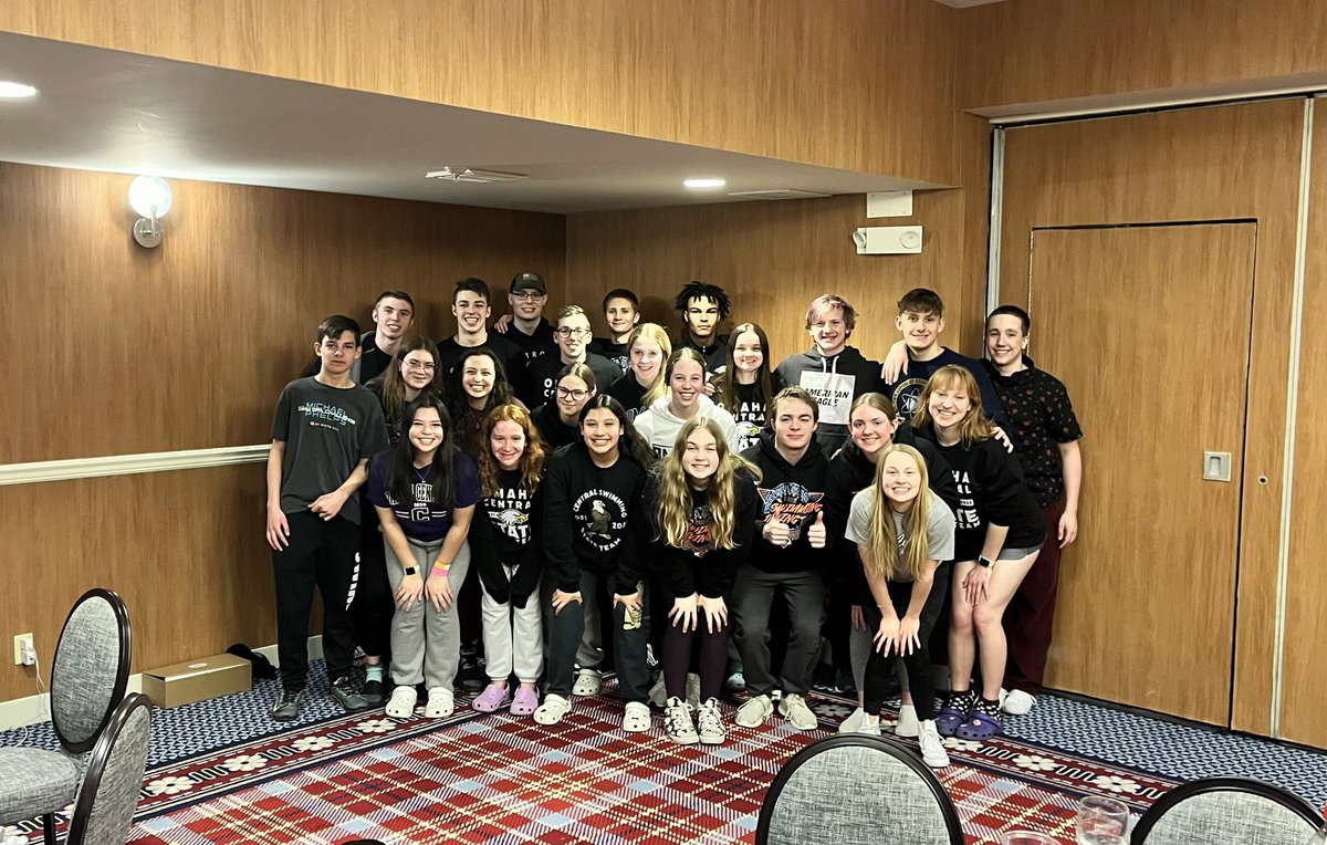 State Team Dinner!!  What a great group of kids and families!   Thank you <a href="/CHSFOmaha/">Central High School Foundation</a> !!!!!!           Go Eagles! 💜🦅 <a href="/OPSCHSAth/">Omaha Central High Athletic Department</a> <a href="/CHSGirls_Swim/">CHS Girls Swimming & Diving</a> <a href="/CHSBoys_Swim/">Central Boys Swim & Dive Team</a>