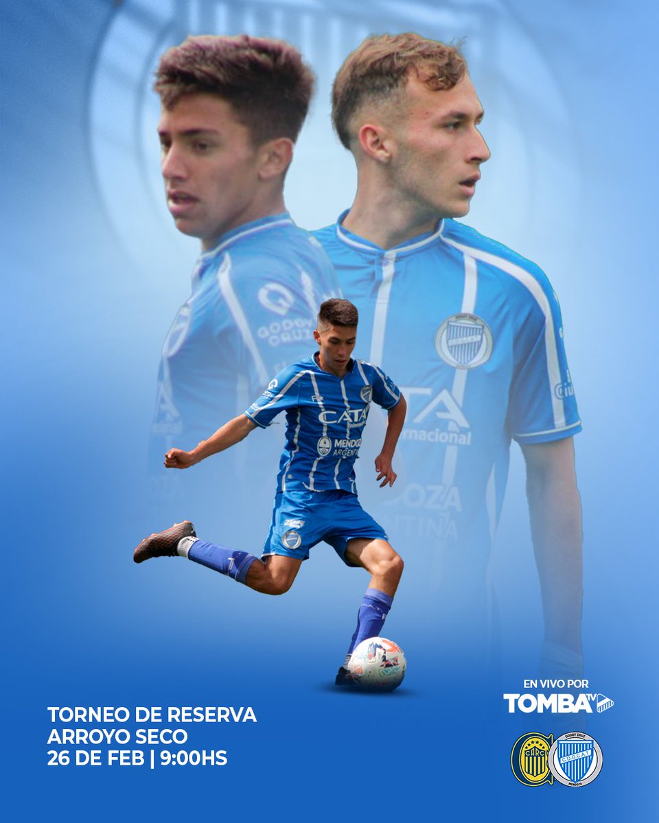 📹⚽ ¡Este sábado desde las 9:00 horas la Reserva de <a href="/ClubGodoyCruz/">Club Godoy Cruz</a> 💙🤍 visita a Rosario Central y lo miras GRATIS por #TombaTV!✔️ 

¡Suscribite y disfrutá toda la intimidad del bodeguero en primera persona!

📺 tombatv.com.ar