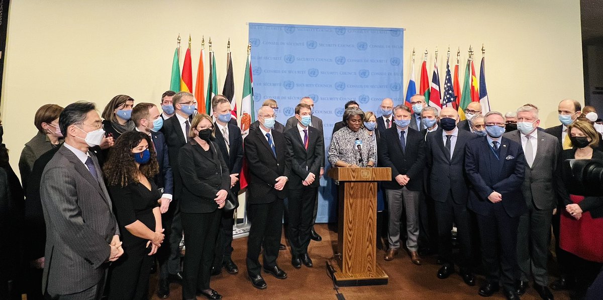 A resolution presented today in #UNSC by 🇦🇱 &amp; 🇺🇸, and co-sponsored by more than 80 states, calling for immediate stop of Russian aggression against #Ukraine, was vetoed by 🇷🇺. 

Russia was alone.

Albania will continue to uphold UN Charter principles &amp; #StandWithUkraine🇺🇦