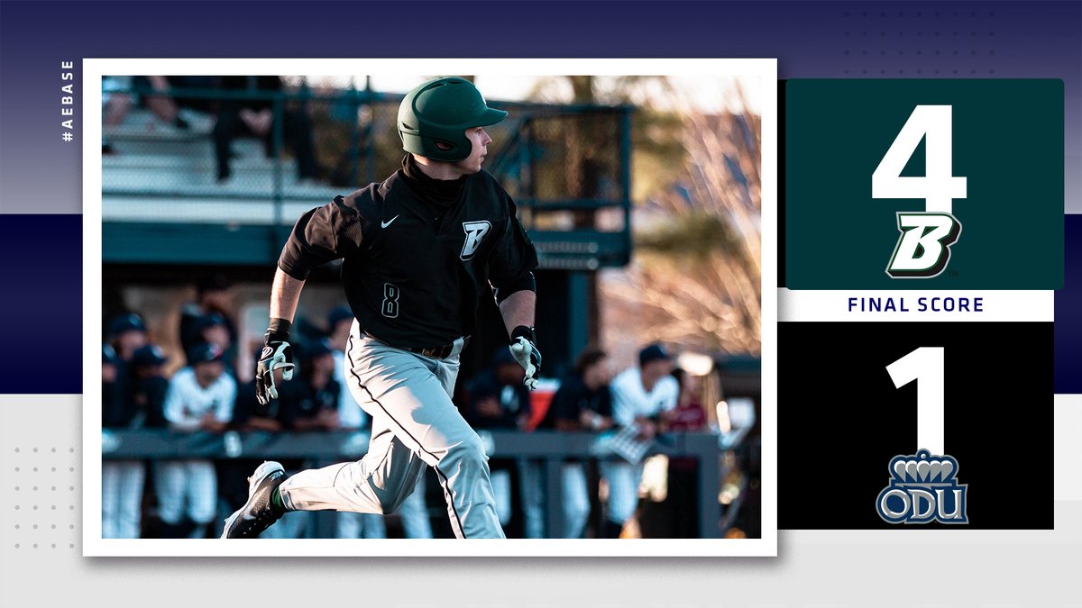 AmericaEast's tweet photo. BIG WIN FOR THE BEARCATS!

@BinghamtonBASE knocks off reigning C-USA champs &amp; No. 23 Old Dominion in its series opener!

#AEBase https://t.co/gIneVrxw4A