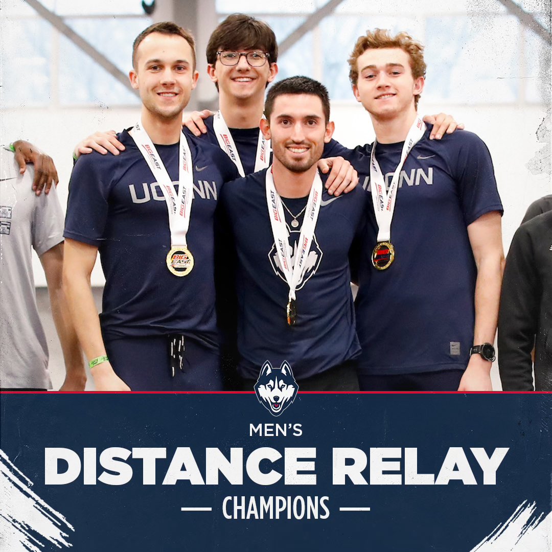 UConnTFXC's tweet photo. 2022 BIG EAST CHAMPION⚡️

Lets hear it for Distance Relay, finishing with a win at 9:40.49‼️

#bleedblue https://t.co/EitL5ZiWgG