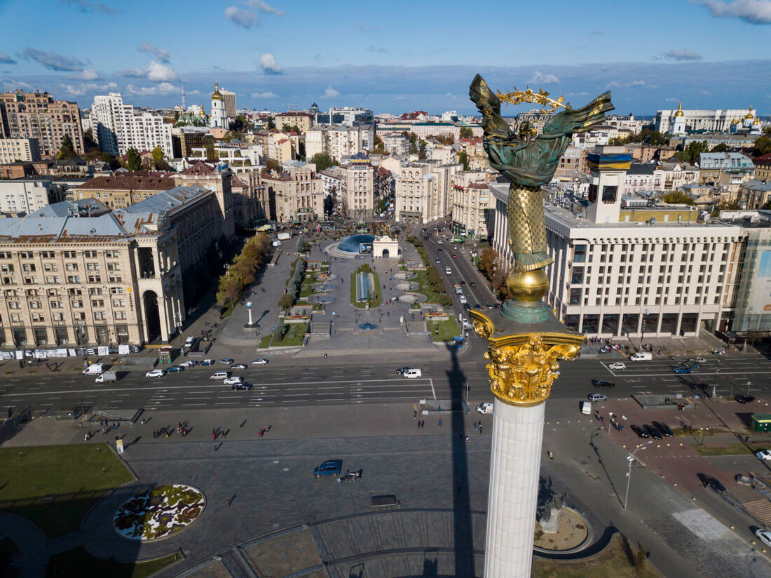 Plaza de la Independencia en Kiev, Ucrania. | TWITTER