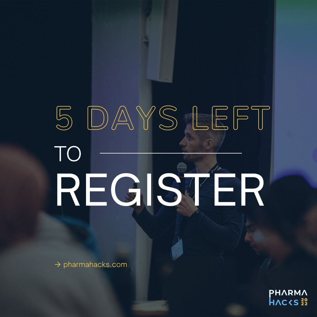 PharmaHacks's tweet photo. The clock is ticking, PharmaHacks 2022 registration closes in 5 days. Don't miss out! 🗓 https://t.co/el0lkhTfil