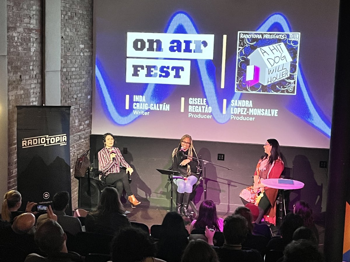 radiotopia's tweet photo. On stage @onairfest, @Gregatao, @IndaCraigGalvan, & @SALOLIKE discuss "a hit dog will holler," which debuts on March 16 on your podcast app of choice.
Subscribe to #RadiotopiaPresents so you don't miss the premier episode. https://t.co/kOSlqgUXCp