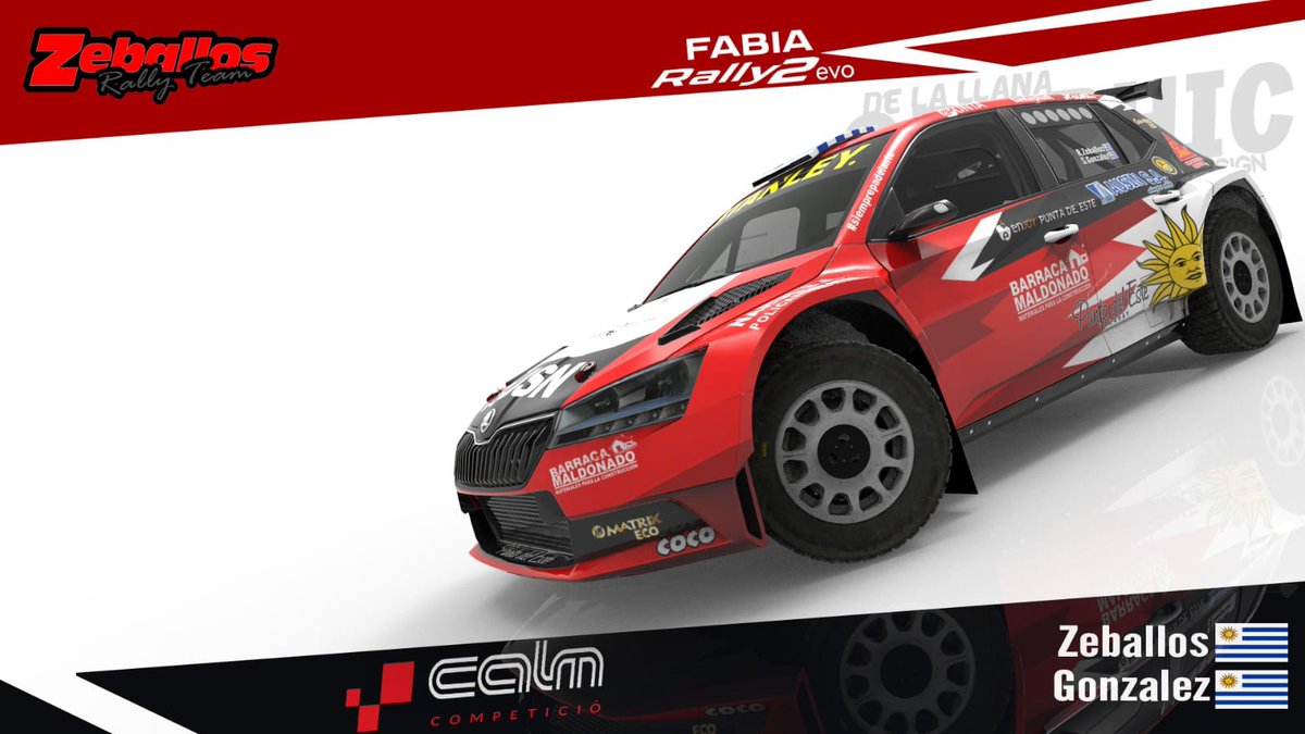 cocozeballosok's tweet photo. Llego la Hora‼️ Así será el diseño de nuestro #skodafabia Rally 2 para la temporada 2022 en Campeonato Español de rally @CERT_Rallycar @SuperCER_RFEDA @RFEdeA  junto al Calm Competició Vamos 🇺🇾 carajo💪💪 @SebaGRally @zeballosrally https://t.co/zltSMnSGBJ