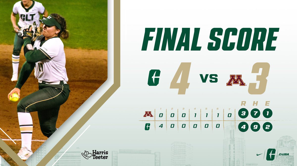 CharlotteSB's tweet photo. ROCKED THE BOAT 🛶🛶🛶

Madelyn Wright went the distance, striking out three and improving to her record to 2-1!

Cori Henderson tallied three hits with a run scored, while Kiyah Garrett blasted a home run for a three-RBI night!

#GoldStandard | #ALLIN4CLT https://t.co/urQmt1NFzt