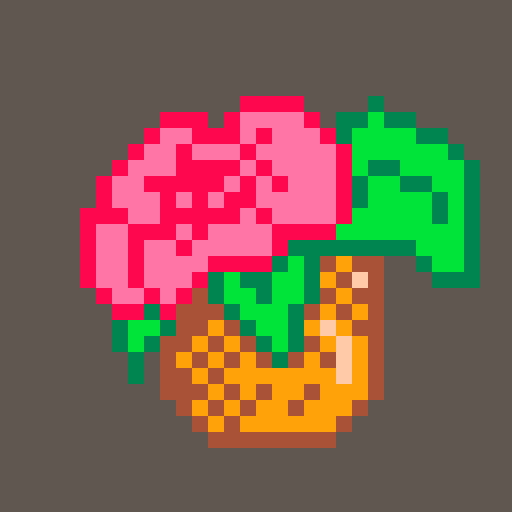 Ali_Raccmoon's tweet photo. A flower for #grouth prompt by @Pixel_Dailies #pixelart #pixel_dailies https://t.co/ojBPkngF7s
