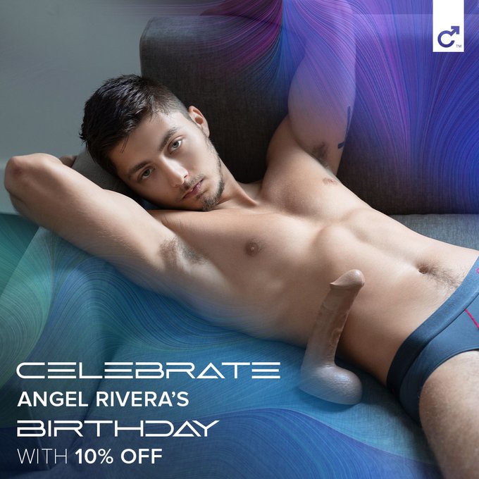 Celebrate the birthday of @AngelRiveraXXX all month long with 10% off his Fleshjack and dildo! Only at