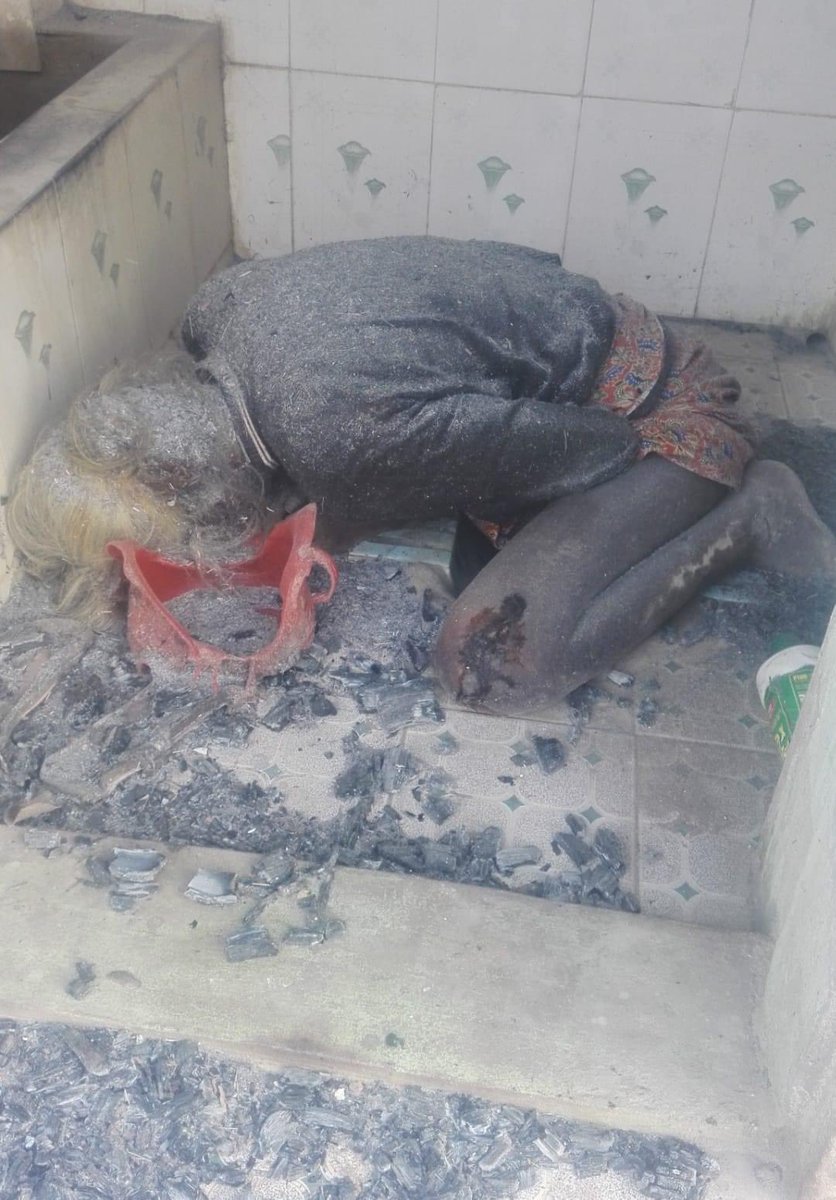 While Military troops set fired to Namhasaryit Village,ShweBo Tsp,Sagaing Division ,an old woman was hiding in the toilet and she was also burnt too. About 700 houses were burnt down. #WarCrimesOfJunta
#2022Feb26Coup
#WhatsHappeningInMyanmar