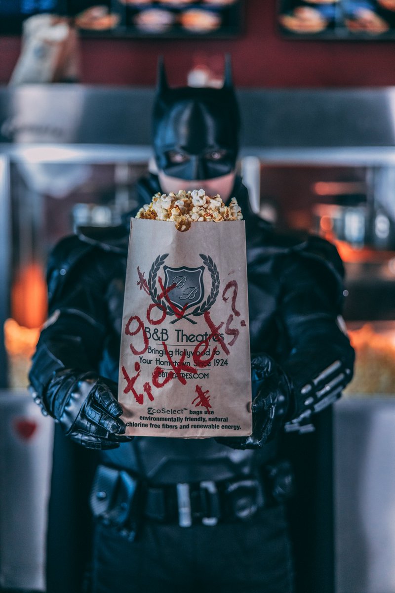 bbtheatres's tweet photo. 🦇THE REAL QUESTION IS THIS:
HAVE YOU GOT YOUR TICKETS YET❔

@TheBatman  arrives at B&amp;B Theatres starting March 4th!

💥See it in our premium formats💥
#BBGrandScreen
@screenxusa 
@MX4D_Global 
https://t.co/7Ag0YnvKBx
#BBTheatres #BatmanMovie #DCComics https://t.co/m3HhTbEGUp