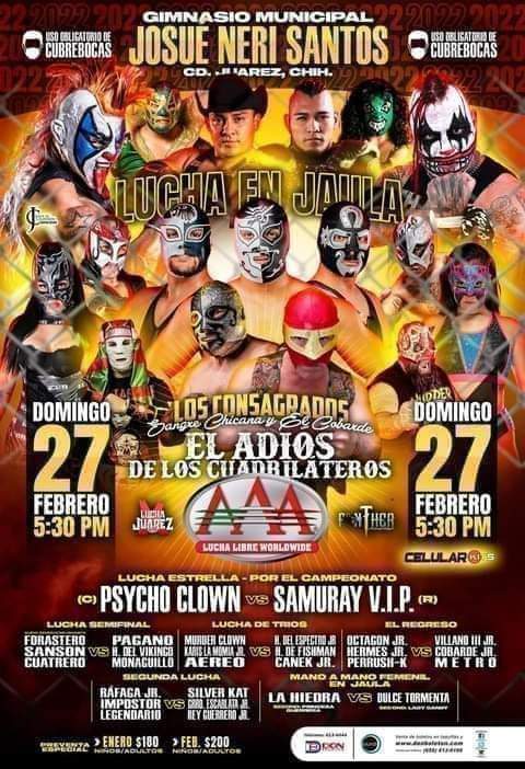HalconLucha's tweet photo. Este 27 de febrero en Ciudad Juárez con una de las mejores empresas Lucha Juárez en el Neri Santos con un gran cartel no te lo puedes perder cobertura total por Halcónv Lucha Libre
#𝐓𝐨𝐝𝐨𝐬𝐒𝐨𝐦𝐨𝐬𝐇𝐚𝐥𝐜𝐨𝐧𝐋𝐮𝐜𝐡𝐚𝐋𝐢𝐛𝐫𝐞 https://t.co/RTrQW0CYE5 https://t.co/1jvRtvfXgW