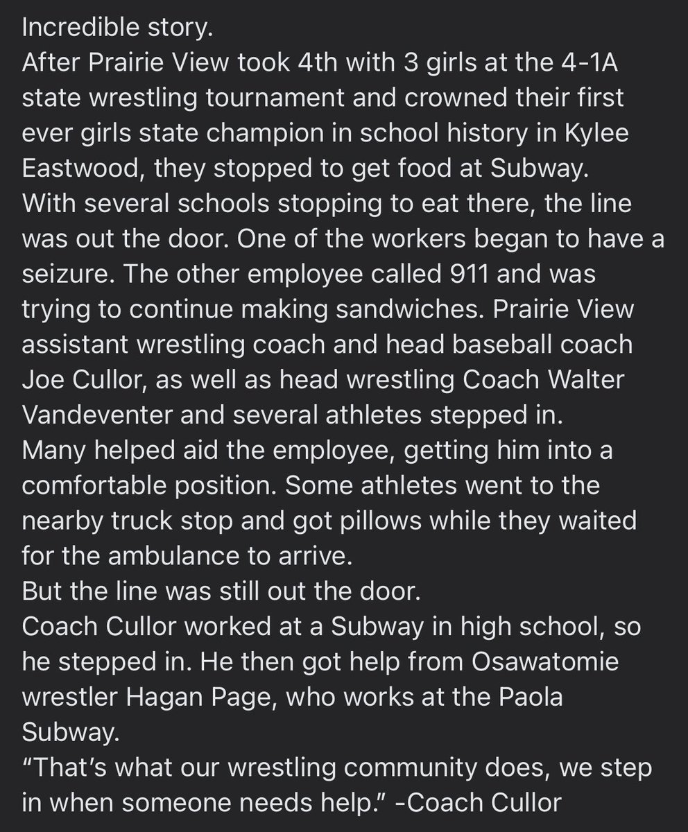 Incredible story from state wrestling in Kansas 👏🏻  <a href="/PV_Activities/">Prairie View</a>