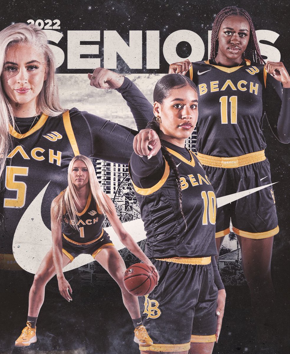 Come out and support your @beachwbb as we HONOR our SENIORS tomorrow afternoon (2.26.22) at 4pm in THE PYRAMID. #earnit #gobeach 

🟡 <a href="/jasmine__hardy/">jasmine✨</a> 
⚫️ <a href="/_JustinaKing/">Justina</a> 
🟡 <a href="/rosewitdachalk/">Emily 🌹</a> 
⚫️ <a href="/maddiutti/">Maddi Utti</a>