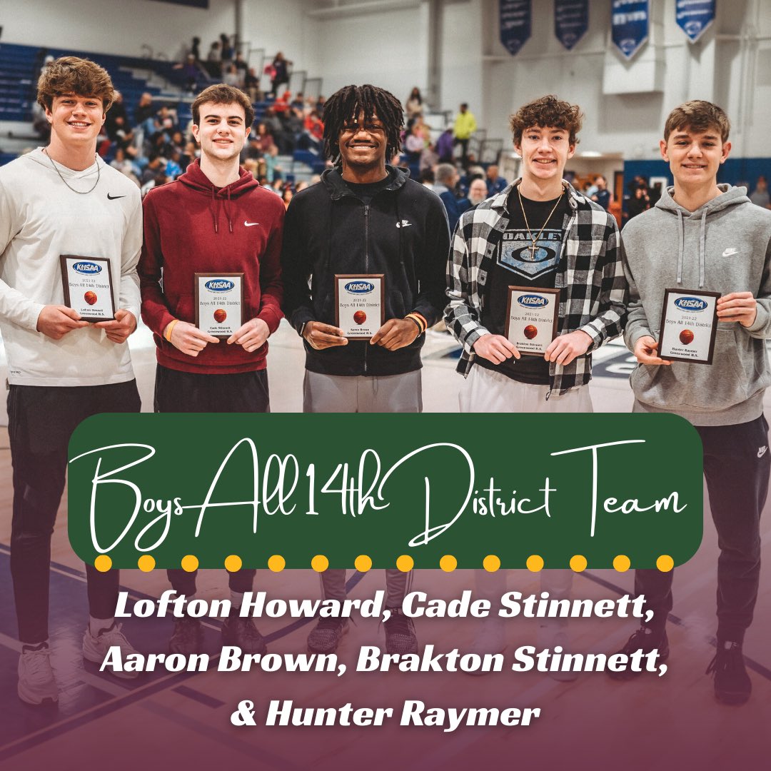 Our starting five represented us well tonight as they were each awarded the honor of All 14th District Team! Always great to see these players recognized for all of their hard work! Join me in congratulating these boys!