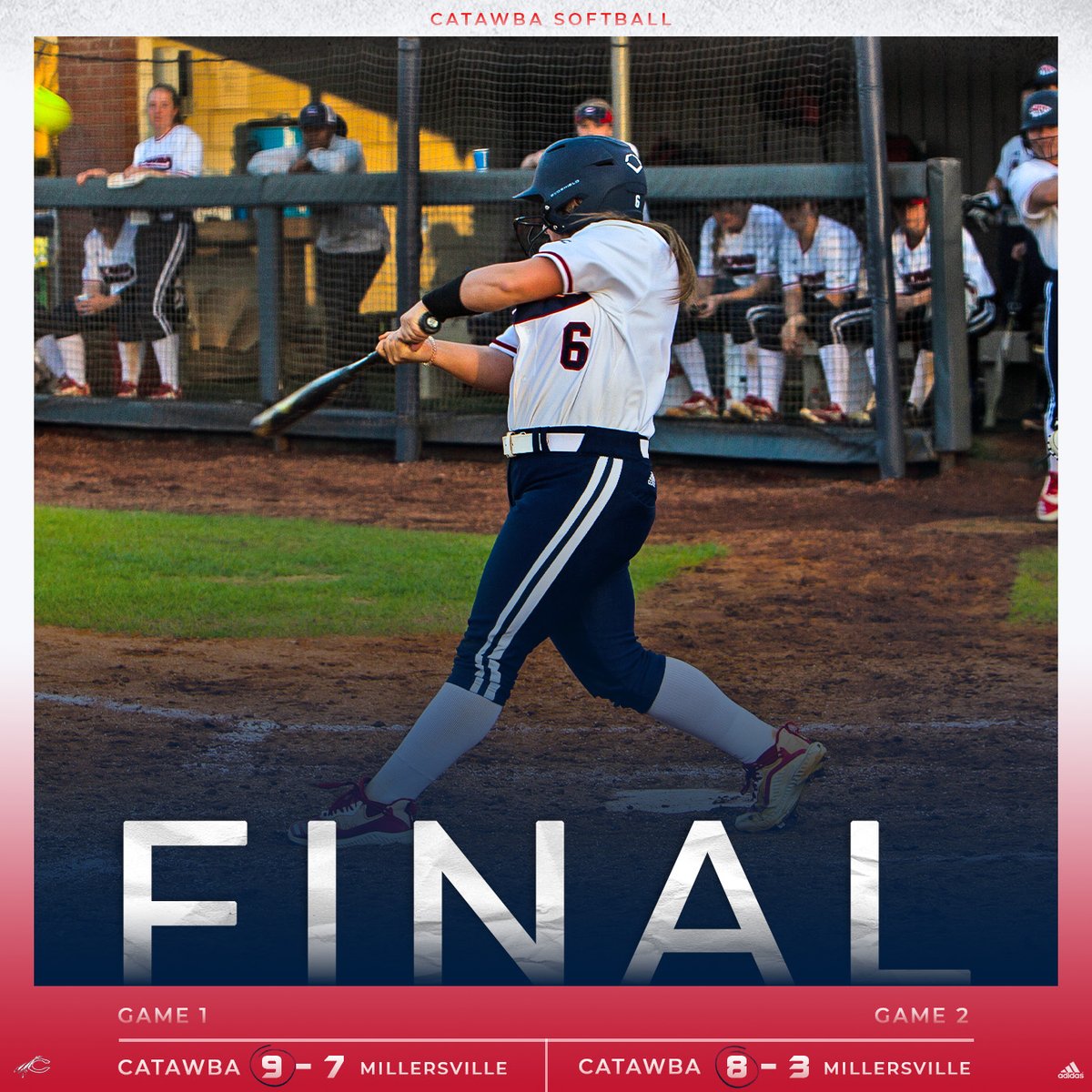 FRIDAY SWEEEP 🧹

<a href="/CatawbaSoftball/">🥎Catawba Softball🥎</a> takes down Millersville behind 19 hits and 11 extra base hits!

Kary Hales went 5-for-8 with three doubles, two RBIs, and a home run 💪

🔗: bit.ly/3hgVsDF

#GoCatawba