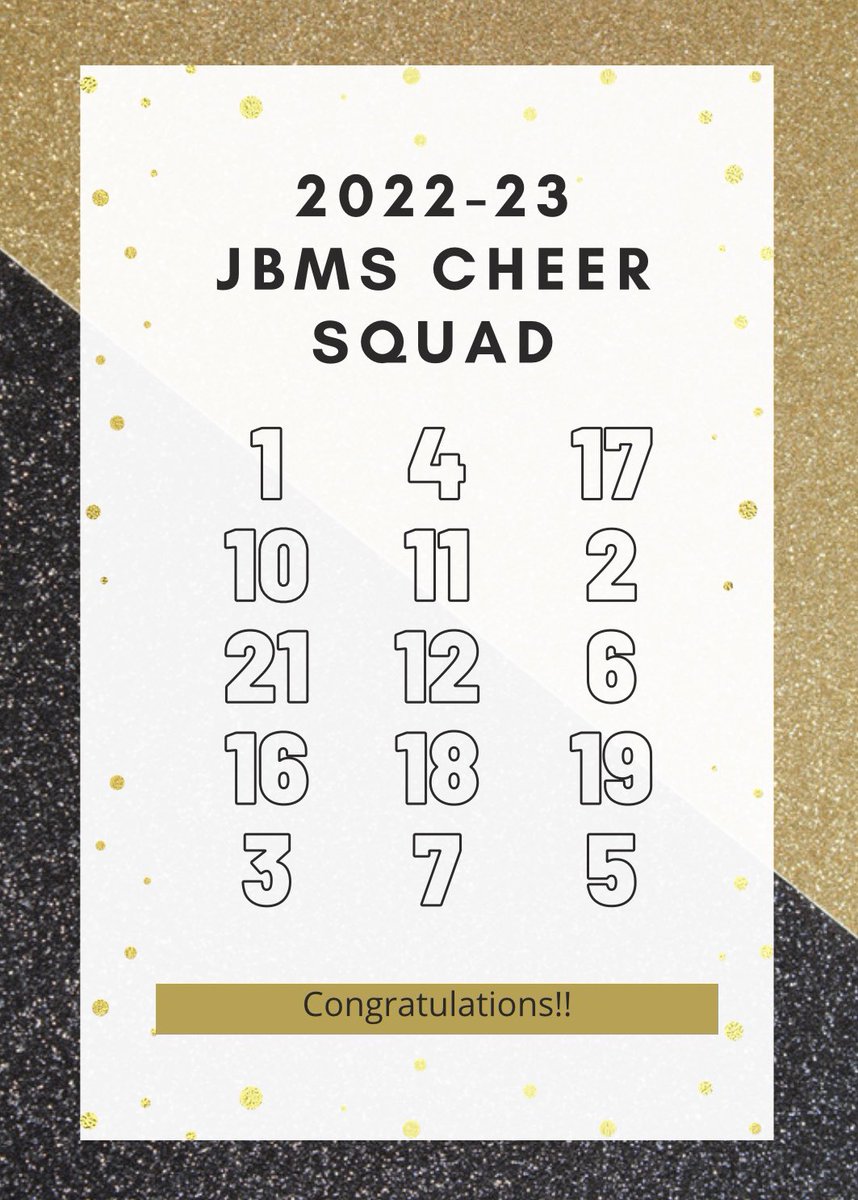 Results from tonight’s JBMS Cheer tryouts 🖤💛 Congratulations!