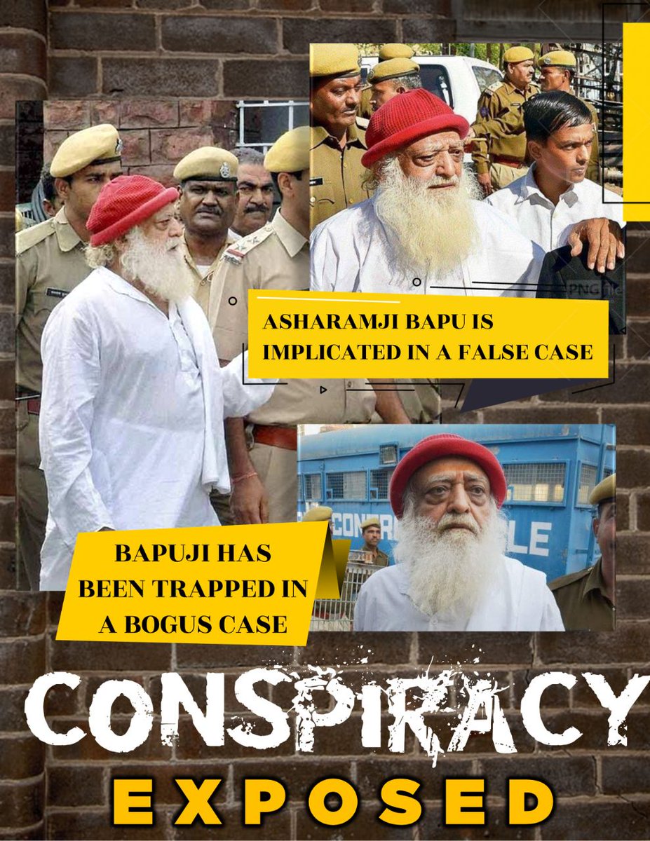 It is really unfortunate that 85 years old Innocent Sant Shri Asharamji Bapu has been framed under big international Conspiracy in Fake Case. Height of Injustice !
#ConspiracyExposed

Public Demand Justice For Bapuji !!
#SaturdayThoughts