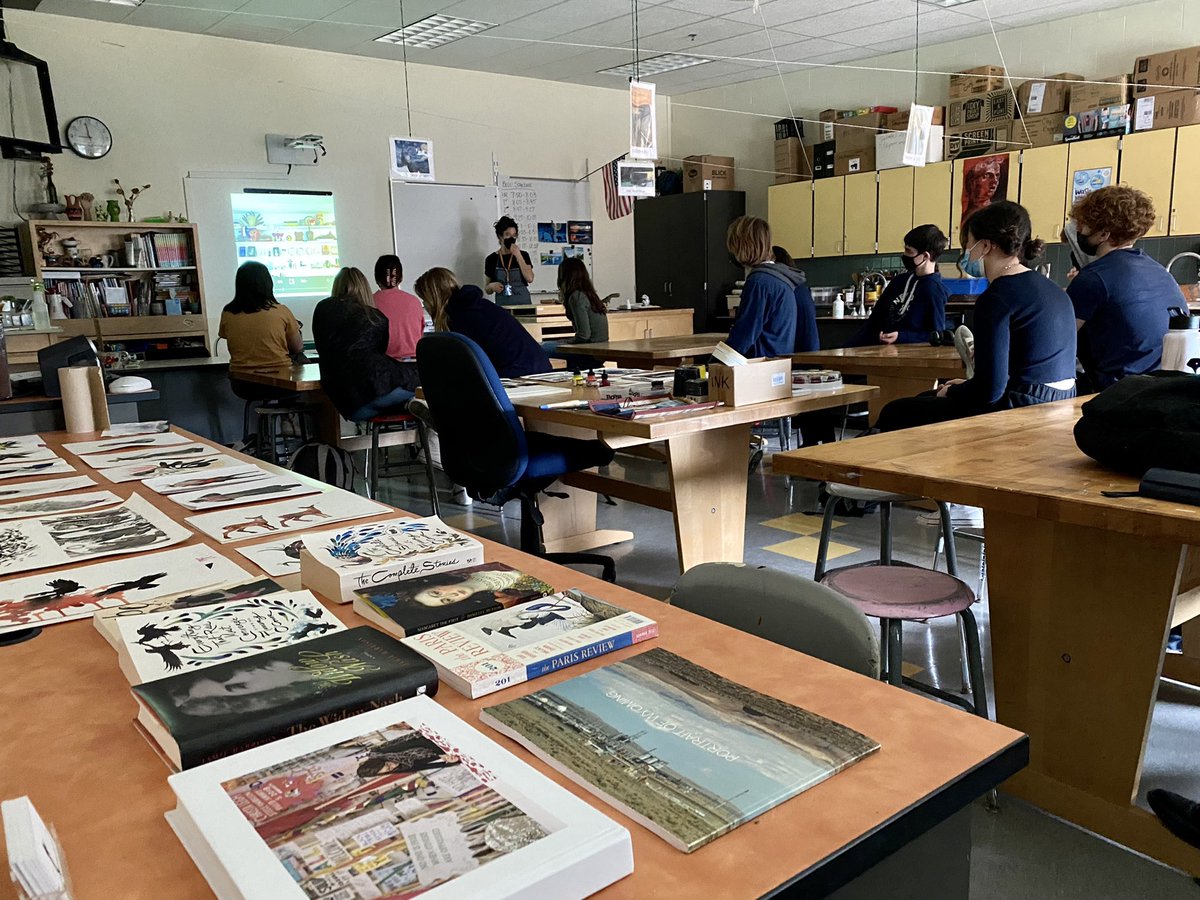 mrscring's tweet photo. We really enjoyed having local artist June Glasson visit art classes at MHS this week! Thankful to have such great talent and support in our community. @mhsblazers https://t.co/5GxjjKPmJg