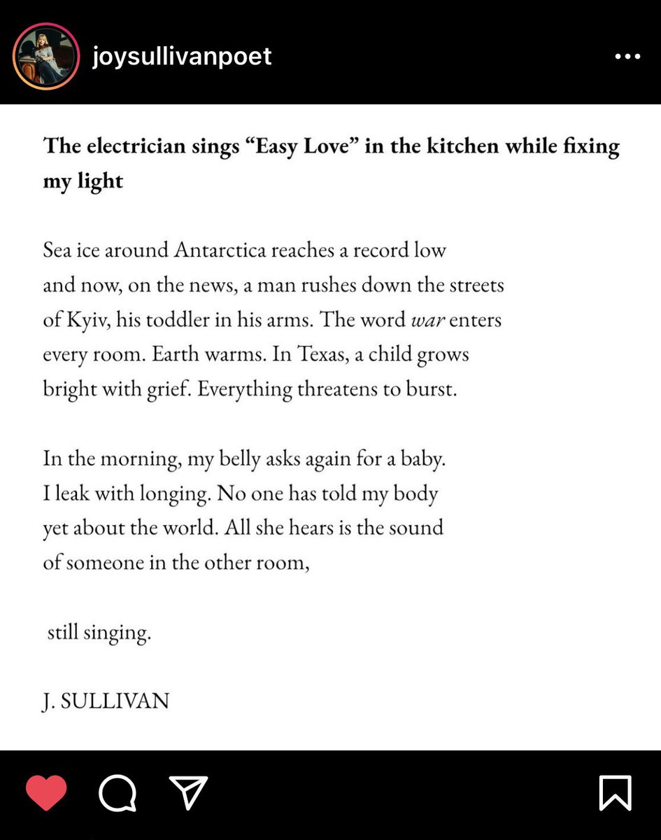 My friend <a href="/Joy_E_Sullivan/">Joy Sullivan</a> writes poems like a warm, sweet gut punch