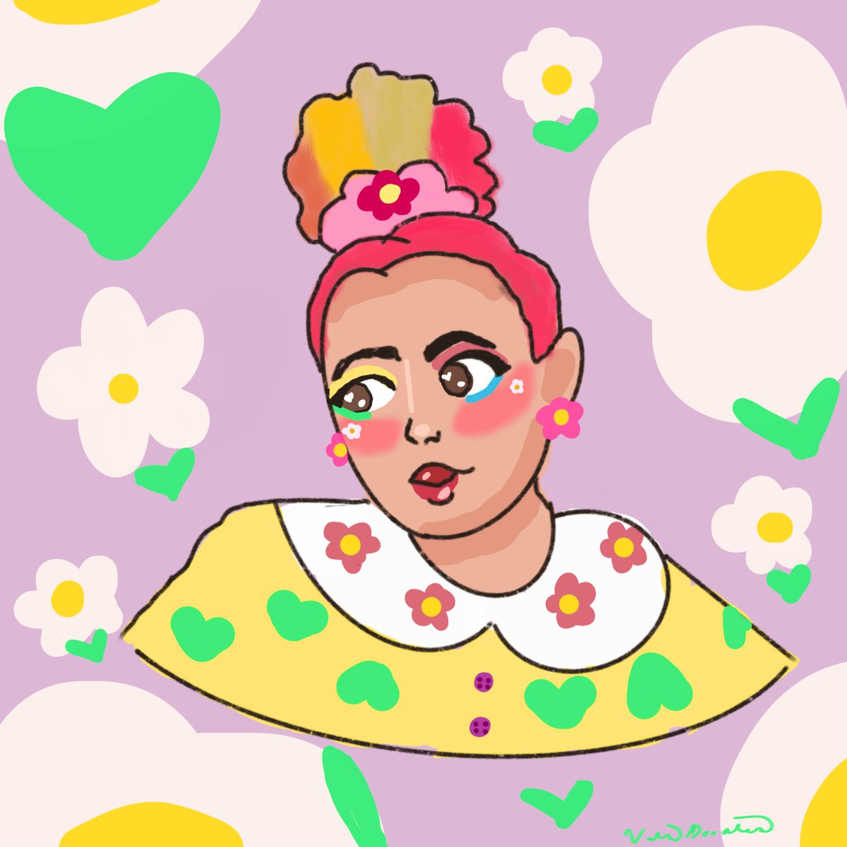 Y2Kutieee's tweet photo. I recently started using procreate so I decided to practice drawing one of my fave YouTubers @pixieeelocks !!! theyโve inspired to embrace colors and everything I love ๐๐๐๐ง๐ปโโ๏ธ๐๐ท#confetticlub https://t.co/acsM48JKye