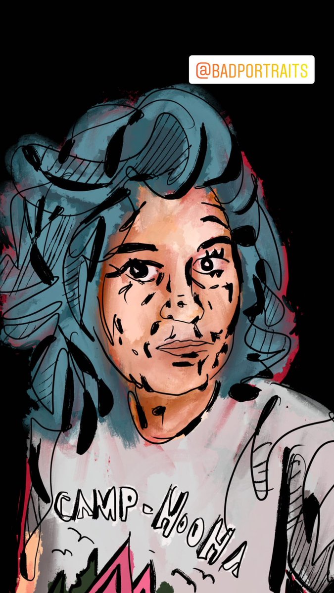 Thanks for the portrait <a href="/BadPortraits/">Bad Portraits</a> Now I really need teal hair. ✌️